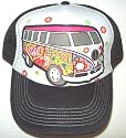 Vw Volkswagen Van Hippie Love Flower Child Trucker Hat Bus Samba