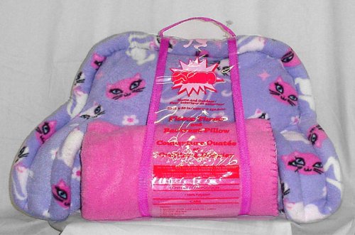 Cats Combo Fleece Blanket & Backrest Kids Pillow Set