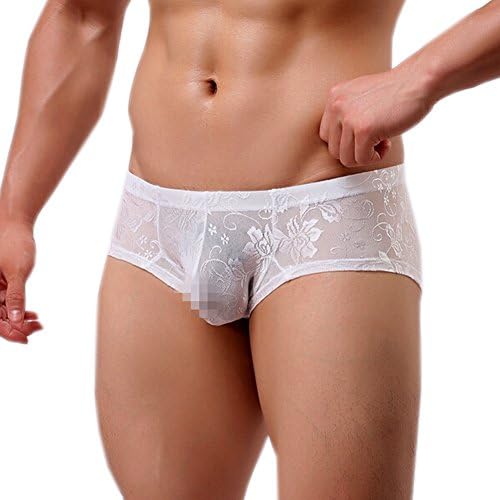 Unilove Men's Sexy Lace Elastic Smooth Underwear (XL, White)