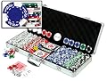 Premium 500 Real Clay No Metal Insert 11.5 gram Crown Wheatear Poker Chips Set, w/6 Dealer Buttons, 5 Unique Poker Dice & 2 Decks of Cards