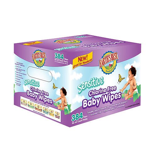Earth's Best TenderCare Chlorine Free Sentive Baby Wipes - 384 Count
