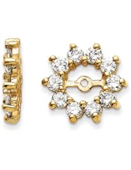 14k Yellow Gold G-H SI2 Quality Diamond Earrings jacket. Carat Wt- 0.82ct