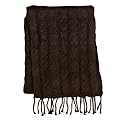 Home Cable Knit Throw Brown