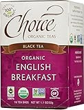 Choice Organic English Breakfast Tea, 1.1 Ounces 16 Count Box