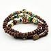 November's Chopin (TM Fashion Metal Heart Pendant Multilayer Wood Beaded Prayer Bracelet Wrist Necklace