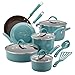 Rachael Ray Cucina Hard Porcelain Enamel Nonstick Cookware Set, 12-Piece, Agave Blue