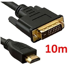 Invero 10M HDMI Male to DVI Male Cable ~ DVI-D Dual Link ~ 24K Gold Plated ~ HDMI v1.3 ~ 1080p Full HD