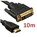 Invero 10M HDMI Male to DVI Male Cable ~ DVI-D Dual Link ~ 24K Gold Plated ~ HDMI v1.3 ~ 1080p Full HD