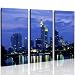 Frankfurt * Stunning multi piece artwork on canvas ready to hang - stretched and stapled to wood frames - a stunning canvas print better than painting or poster - the perfect gift or present