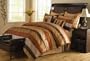 8 Pc. Spice Striped Comforter Set Brown / Rust / Tan w/ Matching Pillows