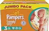 Pampers - 81268023 - Simply Dry Couches - Taille 3 Midi - Jumbopack - Lot de 2 X 96 Couches