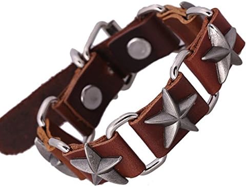Genuine Leather Metal SKull Studs Genunine Leather Bracelet Men Woman Skull Bracelets (SKBR149)