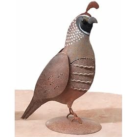 Tabletop Sculpture Metal Decor Quail Fowl Bird by Regal Art #R227