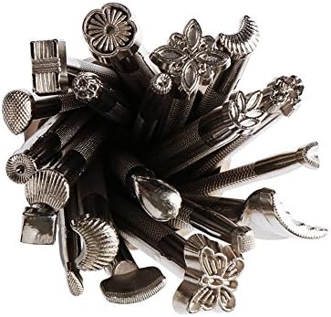 Adreamcity 20pcs Leather Working Saddle Making Tools Craftool Leather Craft Stamps Set (20)