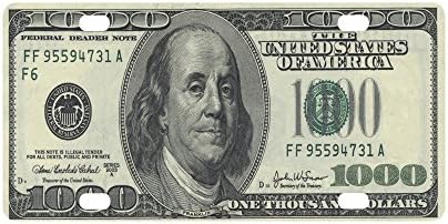 100 Dollar Bill Money Pattern Strong And Durable Aluminum Car Metal License Plate Frame for Women/Men Four Holes Tag 12" X 6"