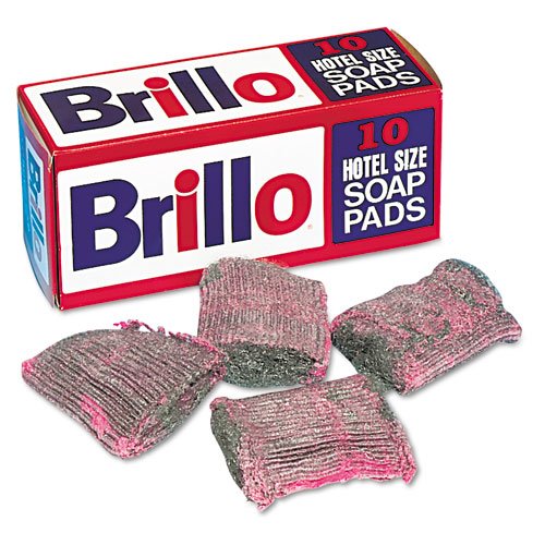 Brillo Products - Brillo - Steel Wool Soap Pad, 10/Box - Sold As 1 Box - Hotel size for heavy-duty cleaning of pots and pans.