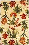 7'9 x 10'6 KAS Catalina Tropical Flora - 780 Ivory Rectangular