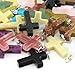 LQZ(TM) 20Pcs Mixed Colors Natural Stone Cross Charms Pendants