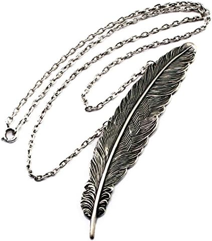 Quill Feather Pen Pendant Necklace Silver Plated Brass and Base Metal 18 inches