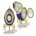 Blue Enameled Photo Frame Cameo Musical Goose Egg Image