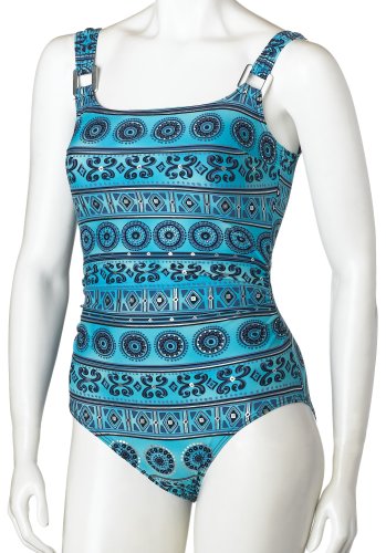 Christina Women's Gipsy Stripe 1 Piece Square Neck Tank Suit with Shirring