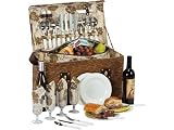 Picnic Plus 20x11x11-in. Woodstock Picnic Basket for Four