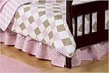 Pink and Brown Bed Skirt for Argyle Crib and Toddler Set by JoJo Designs
