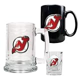 New Jersey Devils NHL 15oz Tankard, 15oz Ceramic Mug & 2oz Shot Glass Set - Primary Logo