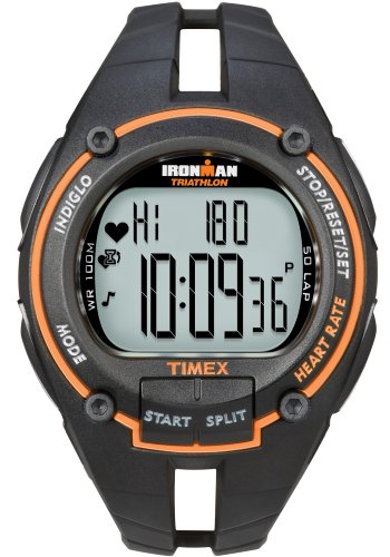 Timex Ironman Men's Road Trainer Heart Rate Monitor Watch, Black/Orange, Full Size