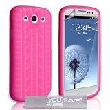 Samsung Galaxy S3 Silicone Gel Tyre Tread Case - Hot Pinkby Yousave Accessories