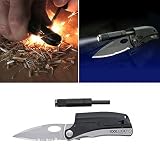 Tool Logic SLP1 Slpro1, Multifunction Folding Knife Plus Hands-Free Magnetic Flashlight And Signal Whistle, Silver