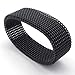 KONOV 8mm Flexible Stainless Steel Screen Mens Womens Ring, Woven Mesh Band, Black