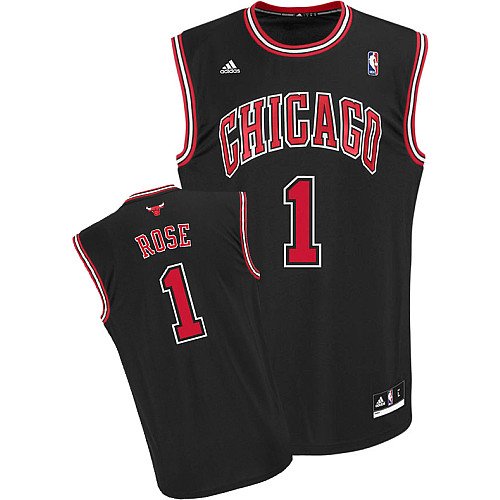 NBA Youth Chicago Bulls Derrick Rose Replica Alternate Jersey - R28E8Bb5 (Black, Medium)