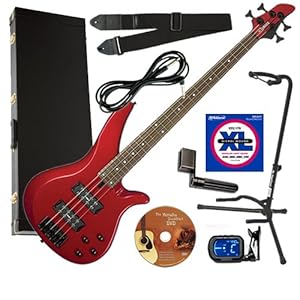 sale Yamaha RBX374 Red Bass BUNDLE w/ Hard Case, Tuner, Strap & Stand Online Store