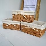 Set 3 Natural Willow Shelf Baskets