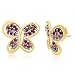 True Harmony by Carol Alt 18k Gold Plated Sterling Silver Created Multi-Colored Stone Butterfly Earrings