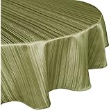 Benson Mills Flow Heavy Weight "Spillproof" 70-Inch Round Fabric Tablecloth, Sage