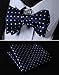 SetSense Men's Polka Dot Jacquard Wedding Party Self Bow Tie Pocket Square Set