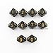 Black with Gold Opaque d10 Dice Set (10)