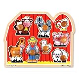 Melissa & Doug Jumbo Knob Wooden Farm Puzzle