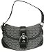 COACH HANDBAGS, COACH LARGE SIGNATURE SOHO FLAP BAG # 10926 (Black / White)