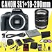 Canon EOS Rebel SL1 18.0 MP CMOS Digital Camera + Canon EF-S 18-200mm f/3.5-5.6 IS Standard Zoom Lens + LP-E12 Replacement Lithium Ion Battery + External Rapid Charger + 16GB SDHC Class 10 Memory Card + 72mm 3 Piece Filter Kit + Mini HDMI Cable + Carrying Case + Full Size Tripod + Multi Card USB Reader + Memory Card Wallet + Deluxe Starter Kit DavisMAX Bundle