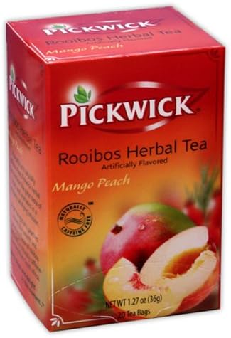 Pickwick Herbal Tea - Rooibos Mango Peach Herb - 20-Count Tea Bags (Pack of 6)
