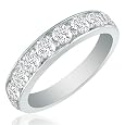 1/2 Carat Diamond Wedding Anniversary Ring in 10 Karat White Gold