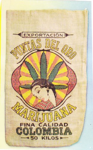 Colombia Marijuana Novelty Burlap Bag 22