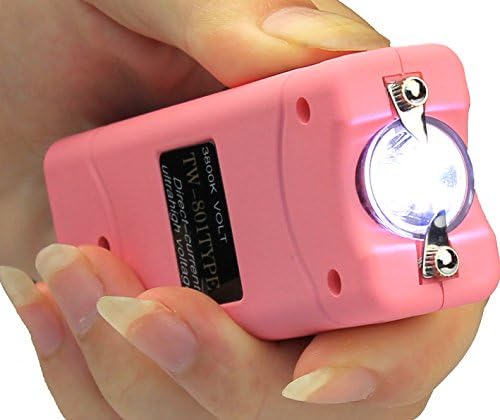 Toplimit Mini stun gun 18,000,000 V Rechargeable with LED Flashlight (Pink)