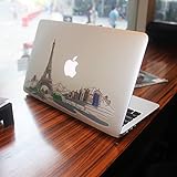 Easy Gift &reg; The Eiffel Tower Removable Vinyl Macbook Decal Sticker Decals Skin with Precision-cut for Apple Macbook Air Macbook Pro Mac Laptop13 Inch