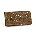 Satin, Sequins, and Thread Brown Clutch 