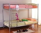 Twin Size Bunk Bed in Silver Finish Metal