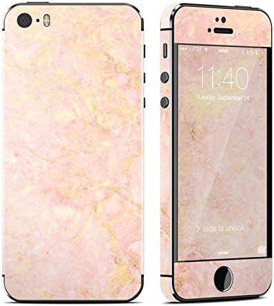 Rose Gold Marble Design Decal Skin Sticker for Apple iPhone 5S (Matte Satin)